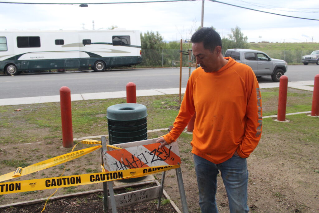 Mark Espinoza of North San Jose's Alviso neighborhood said city parks officials are gatekeeping unused land. Photo by Vicente Vera.