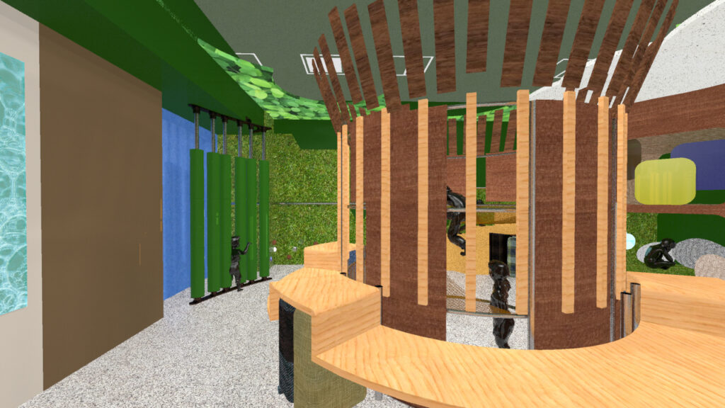 A rendering of a play area