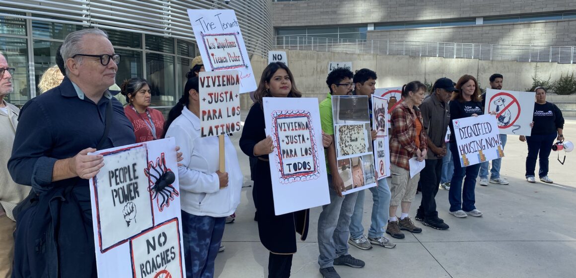 HEALTHY HOMES CAMPAIGN--Nayeli Fonseca People protesting with signs in San Jose, California