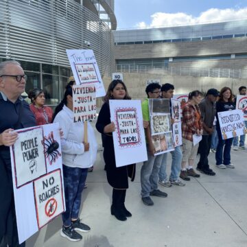 HEALTHY HOMES CAMPAIGN--Nayeli Fonseca People protesting with signs in San Jose, California